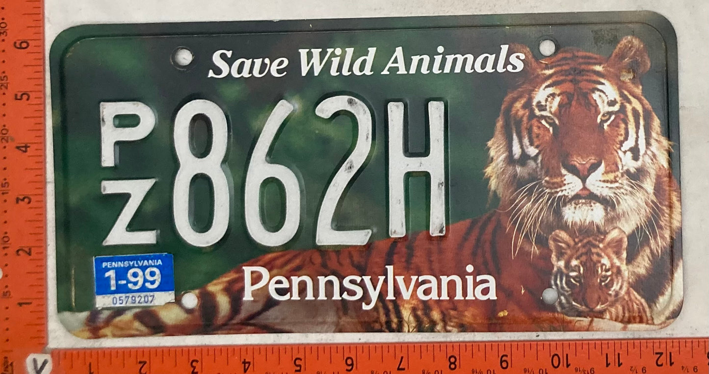 1999 Pennsylvania #P/Z 862H Passenger License Plate