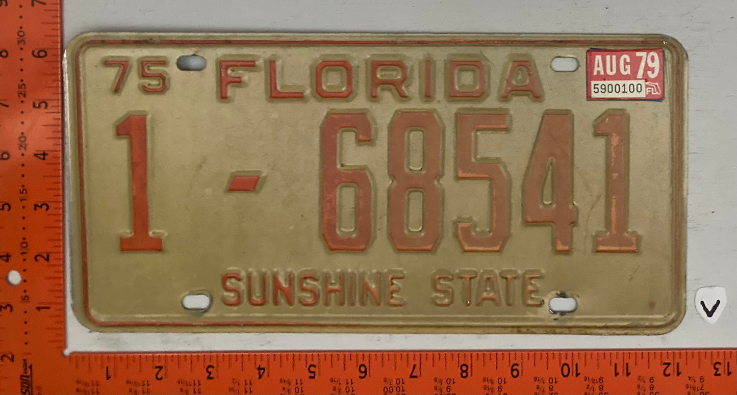 1979 Florida #1-68541 Passenger License Plate