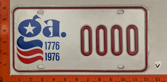 1976 Georgia #0000 Bicentennial Sample License Plate