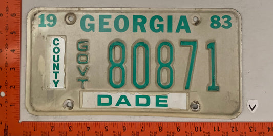 1983 Georgia #80871 County Government License Plate