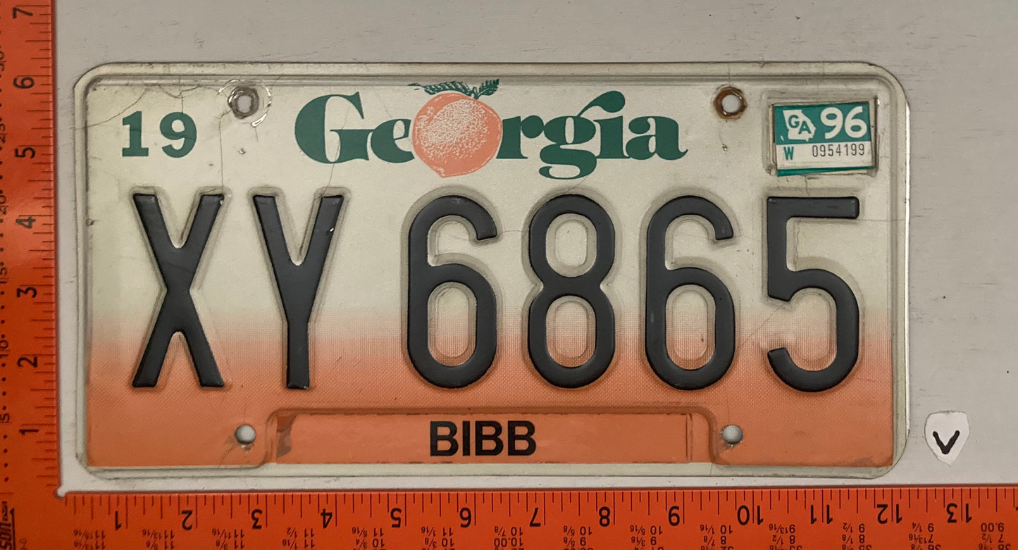 1996 Georgia #XY 6865 Light Truck License Plate