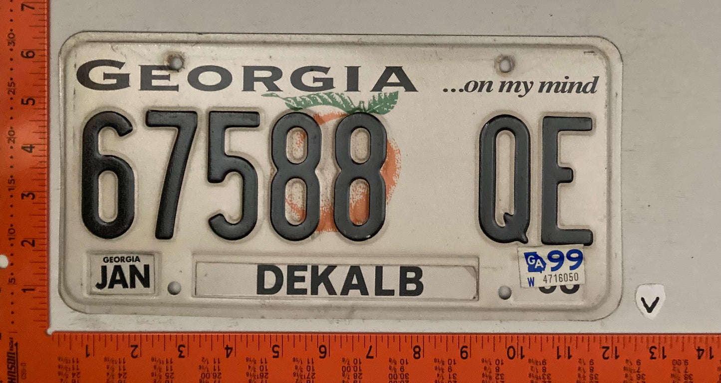 1999 Georgia #67588 QE Passenger License Plate