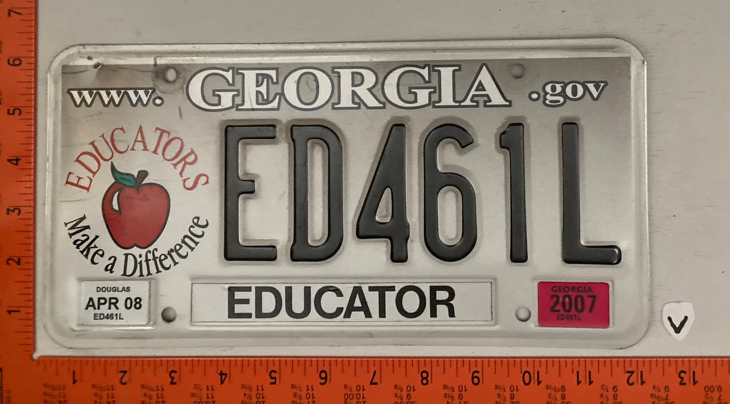 2007 Georgia #ED461L Educator License Plate