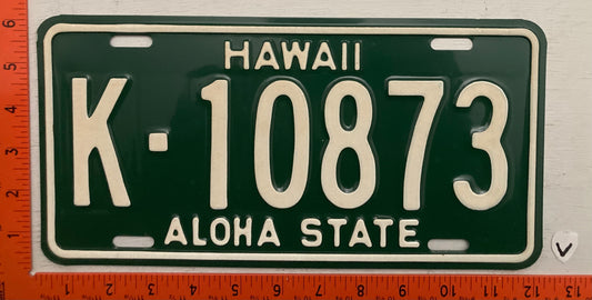 1961-1968 base Hawaii #K-10873 Passenger License Plate