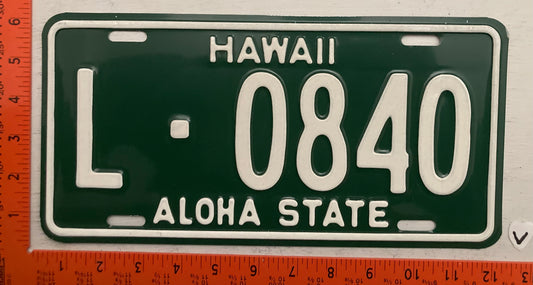 1961-1968 base Hawaii #L-0840 Passenger License Plate