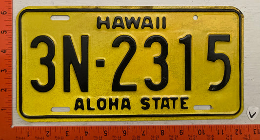 1969 Hawaii #3N-2315 Passenger License Plate