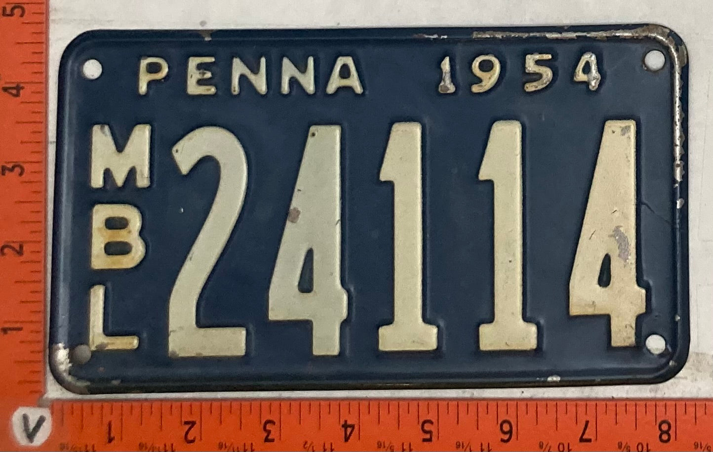 1954 Pennsylvania #24114 Motorboat License Plate