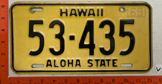1969 Hawaii #53-435 Truck License Plate