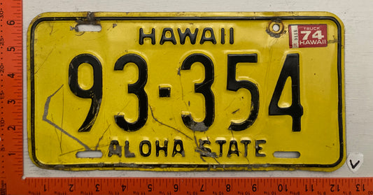 1974 Hawaii #93-354 Truck License Plate