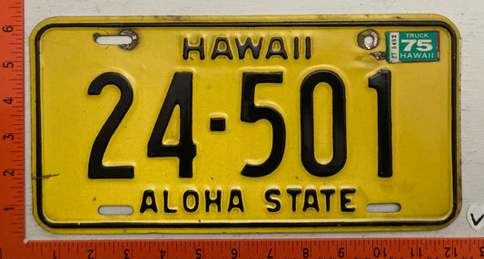 1975 Hawaii #24-501 Truck License Plate