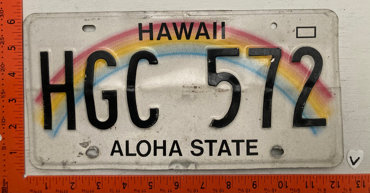 Undated Hawaii #HGC 572 Passenger License Plate