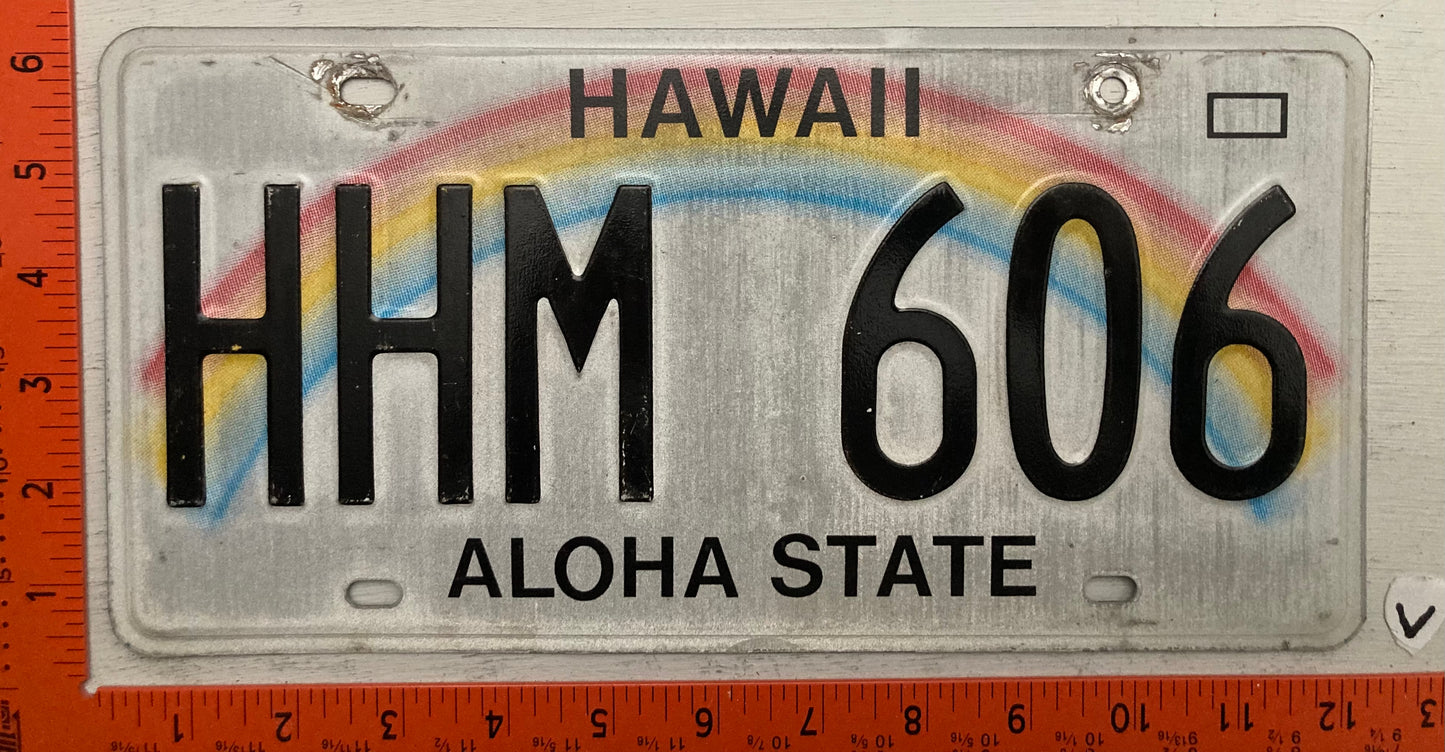 Undated Hawaii #HHM 606 Passenger License Plate