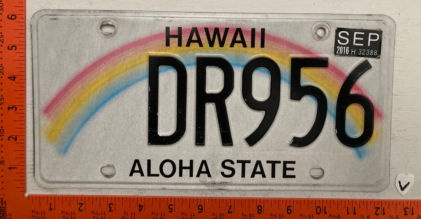 2016 Hawaii #DR956 Passenger License Plate