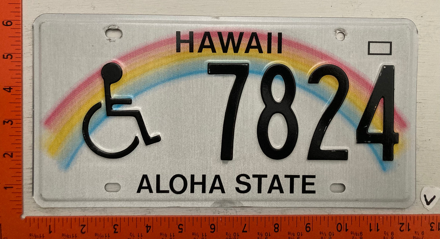 Undated Hawaii #7824 Handicapped License Plate