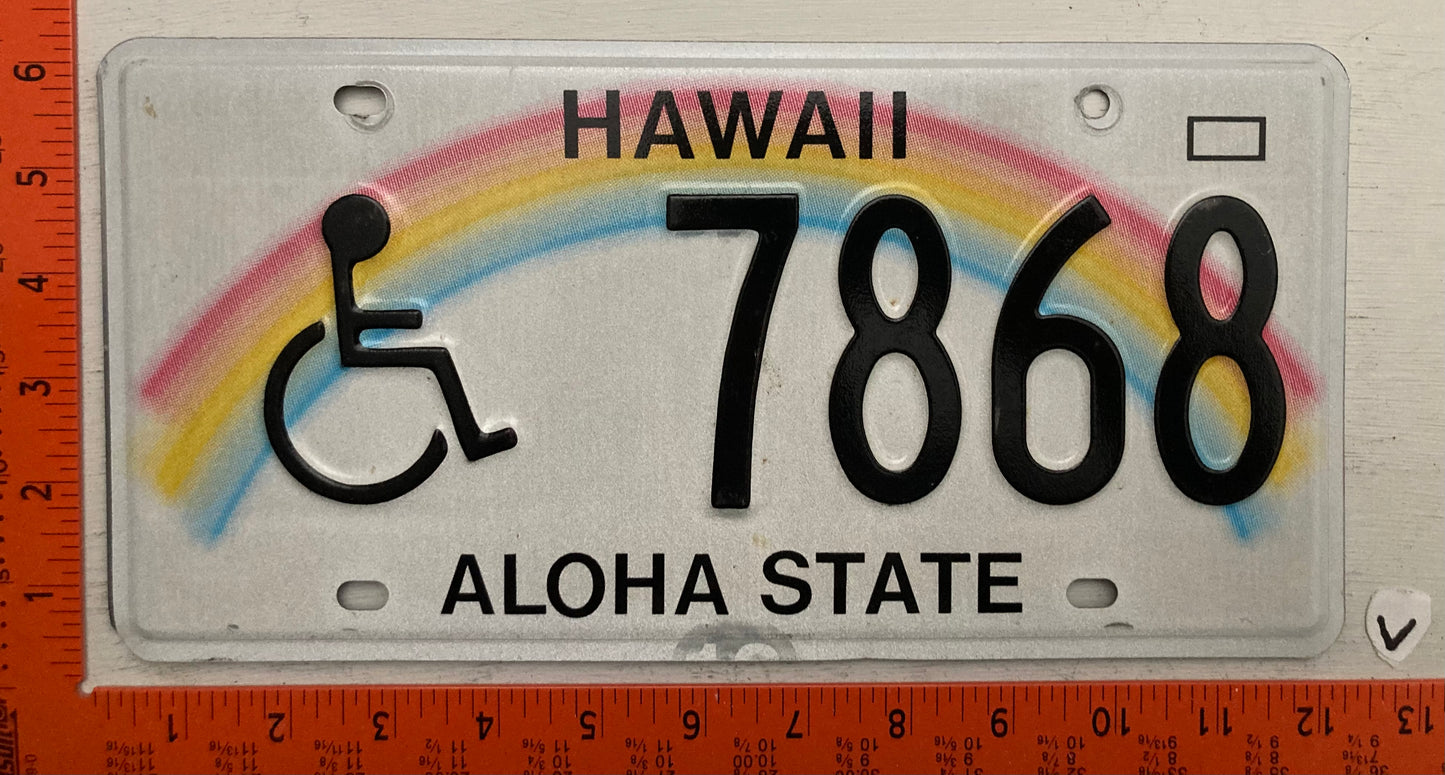 Undated Hawaii #7868 Handicapped License Plate