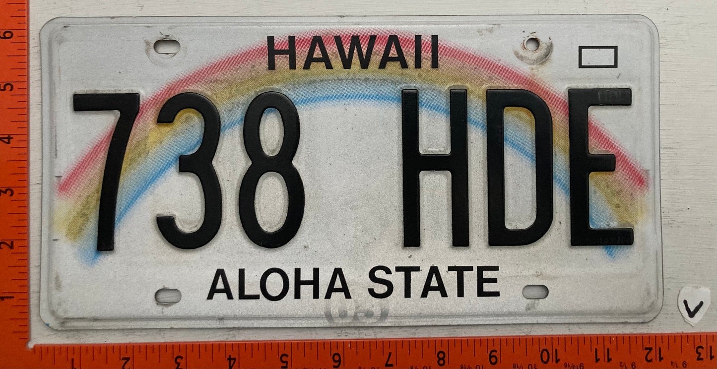 Undated Hawaii #738 HDE Truck License Plate