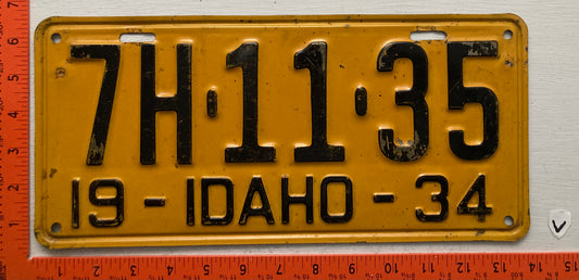 1934 Idaho #7H-11-35 Passenger License Plate