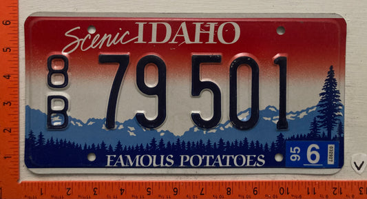 1995 Idaho #8/B 79 501 Passenger License Plate