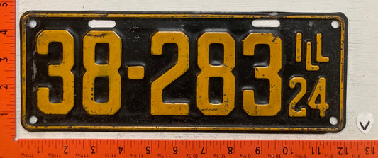 1924 Illinois #38-283 Passenger License Plate