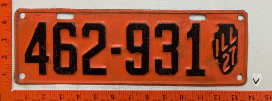1927 Illinois #462-931 Passenger License Plate (repaint)