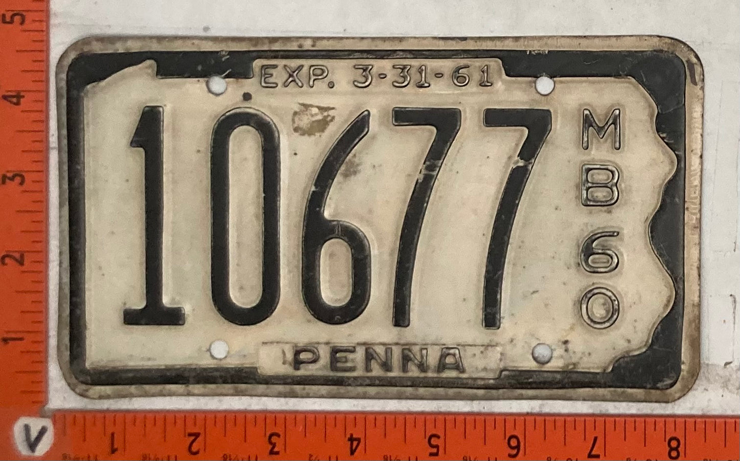 1960 Pennsylvania #10677 Motorboat License Plate