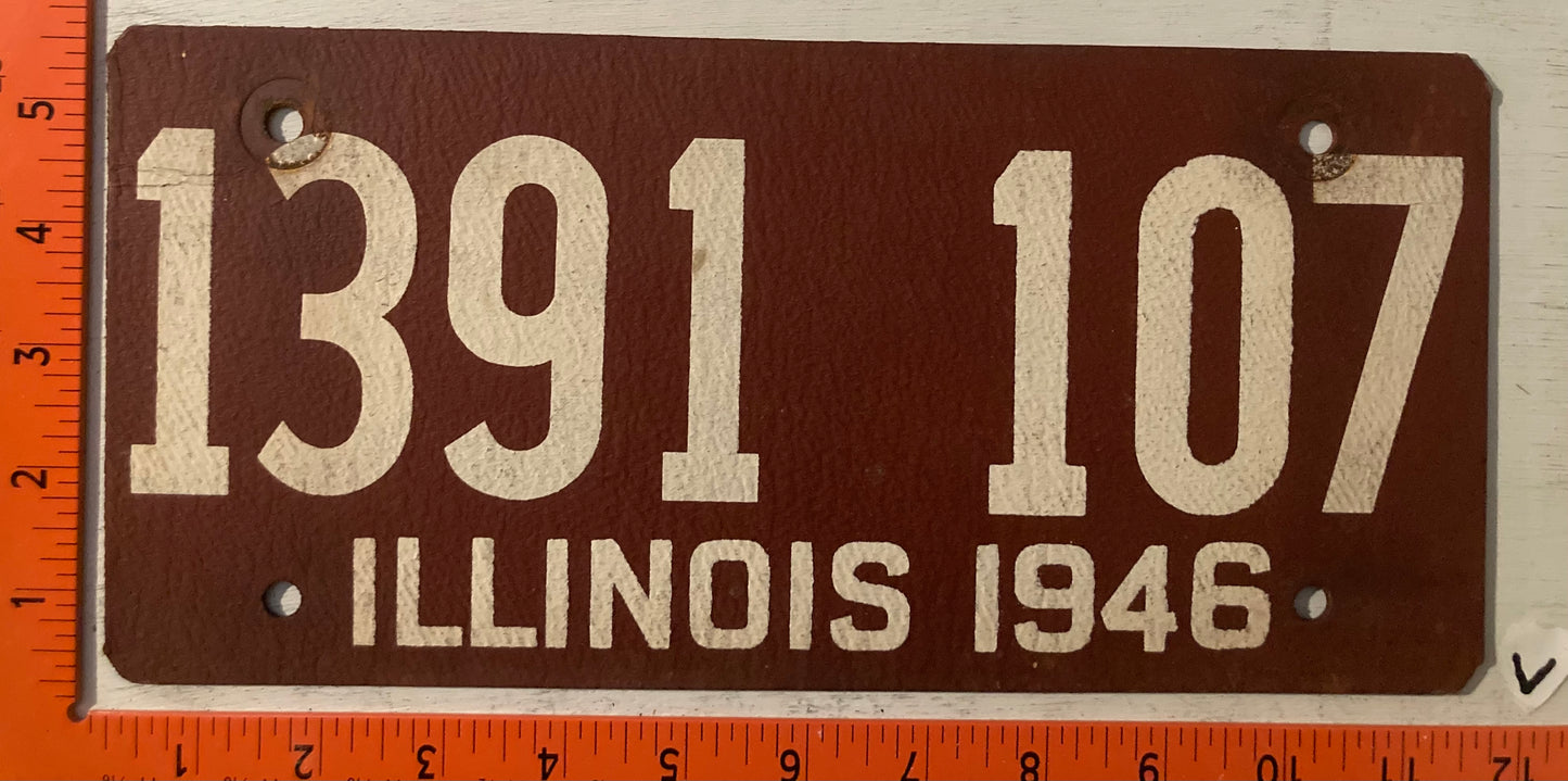 1946 Illinois #1391 107 Passenger License Plate