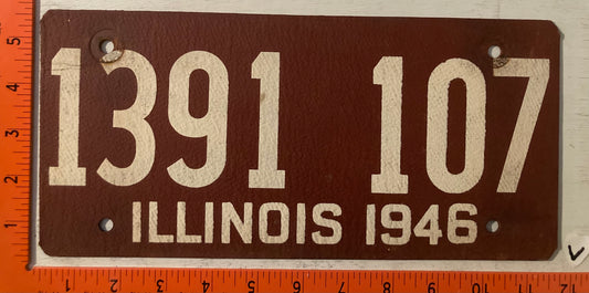 1946 Illinois #1391 107 Passenger License Plate