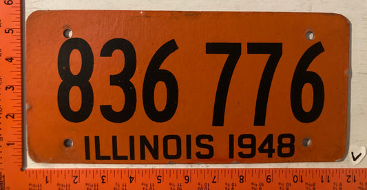 1948 Illinois #836 776 Passenger License Plate