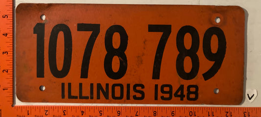 1948 Illinois #1078 789 Passenger License Plate