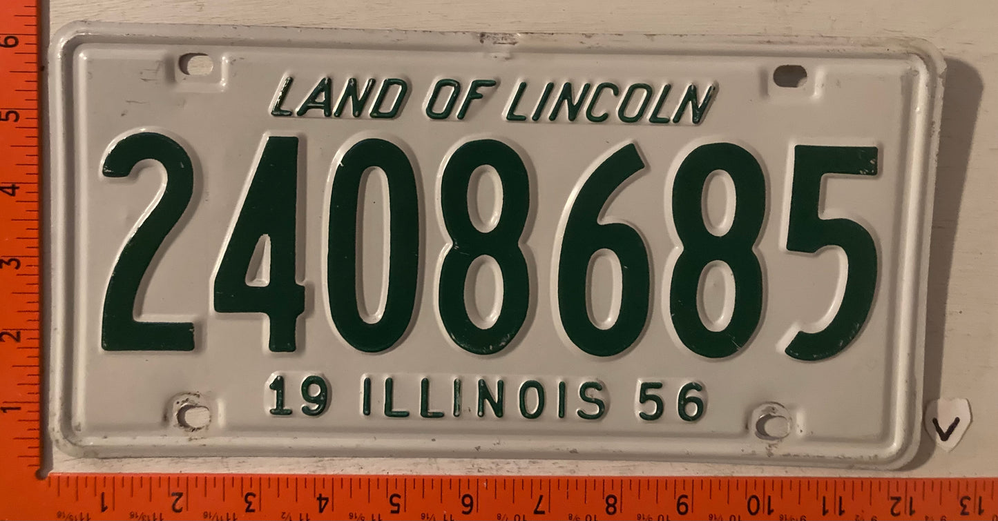 1956 Illinois #2408685 Passenger License Plate
