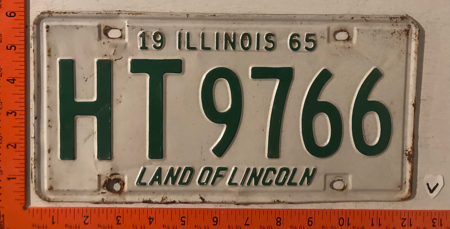 1965 Illinois #HT 9766 Passenger License Plate
