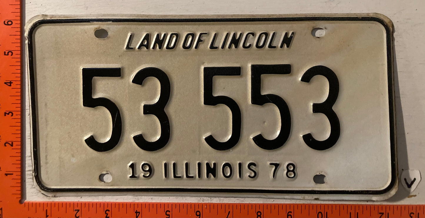 1978 Illinois #53 553 Passenger License Plate