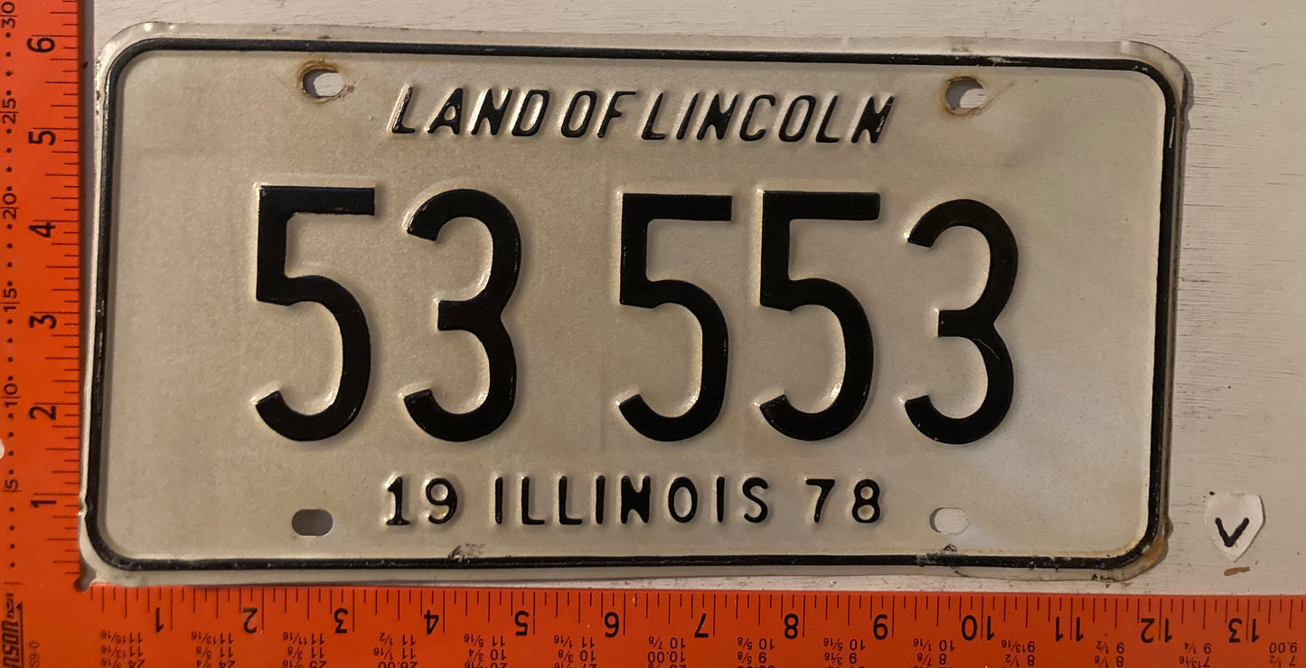 1978 Illinois #53 553 Passenger License Plate