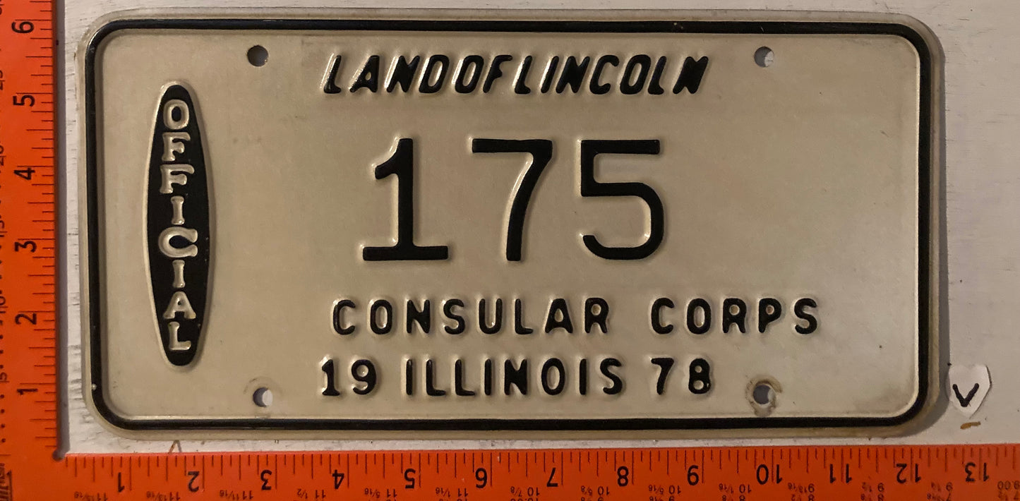 1978 Illinois #175 Consular Corps License Plate