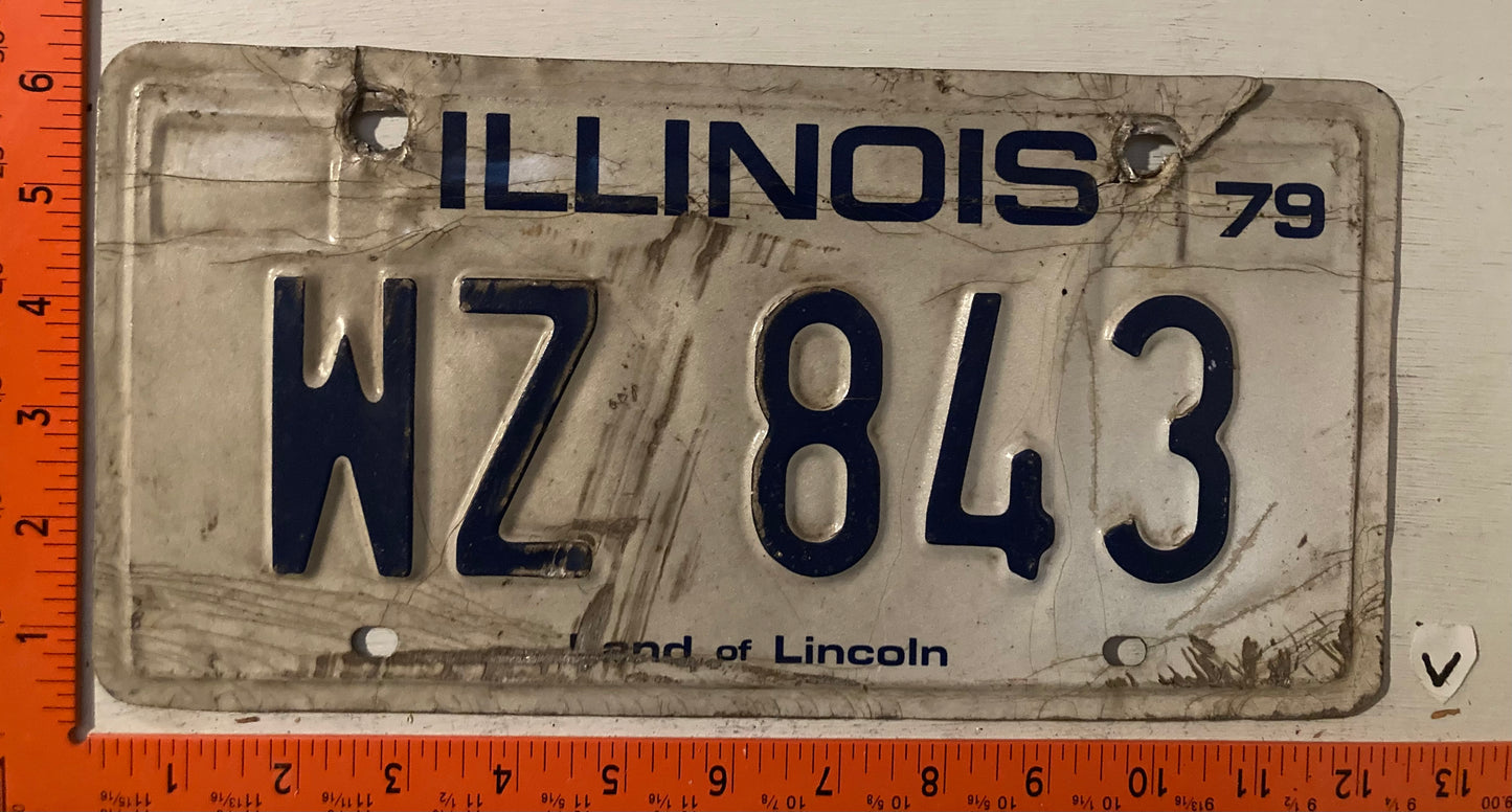 1979 Illinois #WZ 843 Vehicle Passenger License Plate