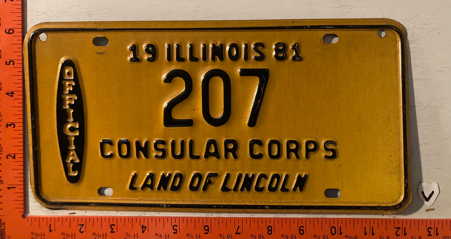 1981 Illinois #207 Consular Corps License Plate