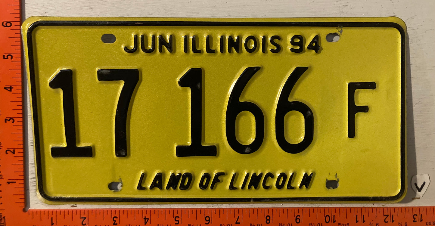 1994 Illinois #17 166 F Truck License Plate