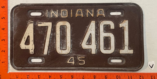 1945 Indiana #470 461 Passenger License Plate
