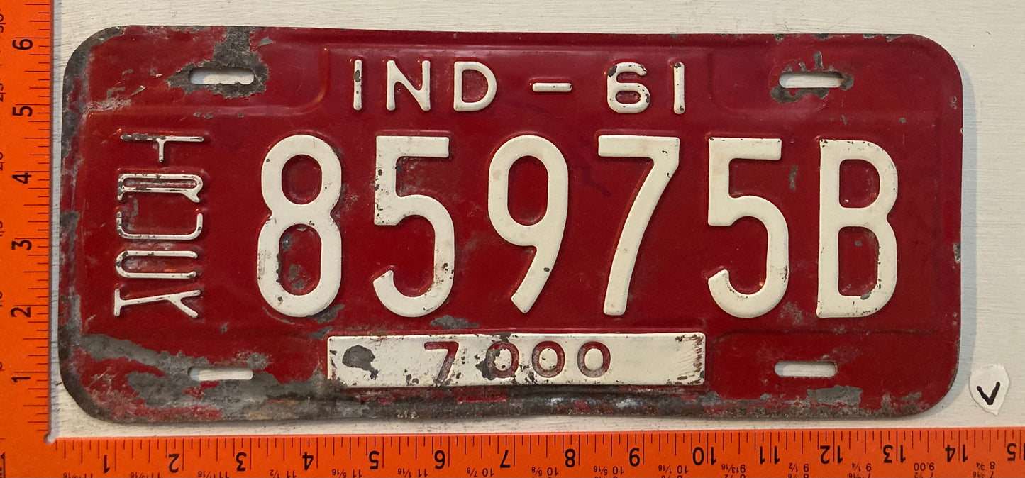 1961 Indiana #85975B Truck License Plate