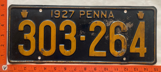 1927 Pennsylvania #303-264 Passenger License Plate