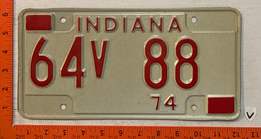 1974 Indiana #64V 88 Passenger License Plate