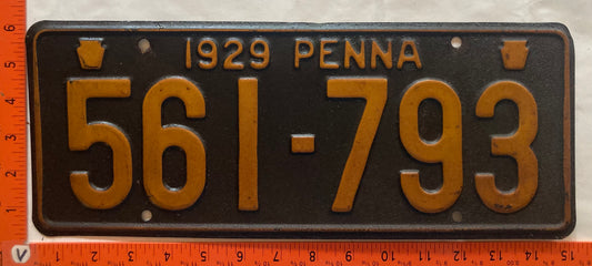 1929 Pennsylvania #561-783 Passenger License Plate