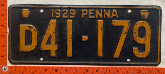 1929 Pennsylvania #D41-179 Truck License Plate