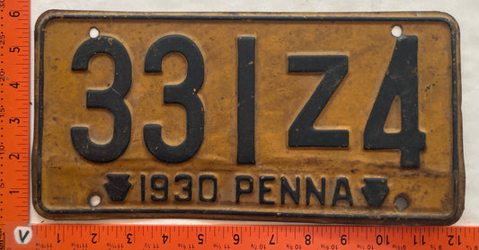 1930 Pennsylvania #331Z4 Passenger License Plate