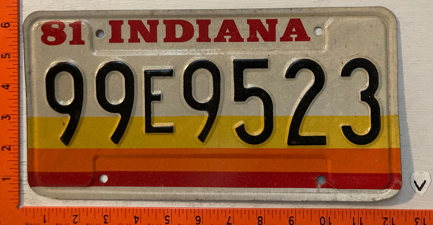 1981 Indiana #99E9523 Passenger License Plate
