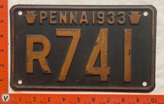 1933 Pennsylvania #R741 Truck License Plate