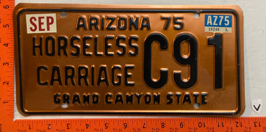 1975 Arizona #C91 Horseless Carriage License Plate