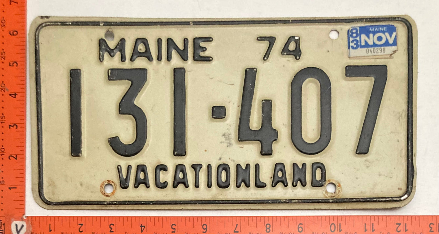 1983 Maine #131-407 Passenger License Plate