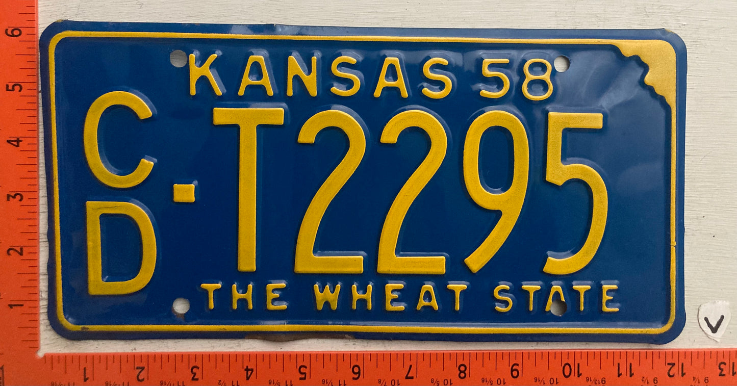 1958 Kansas #CD-T2295 Truck License Plate