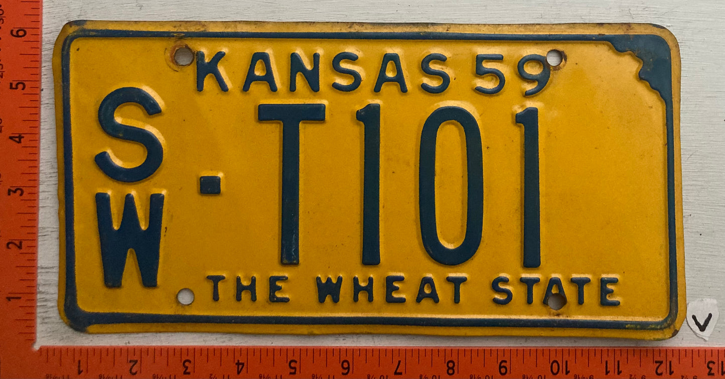 1959 Kansas #S/W -T101 Truck License Plate